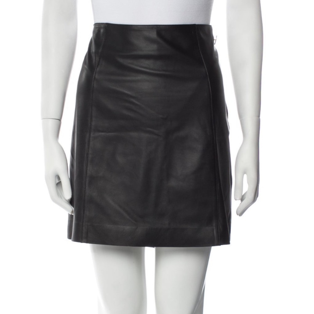 Vince Lamb Leather Black Mini Skirt Night Out
